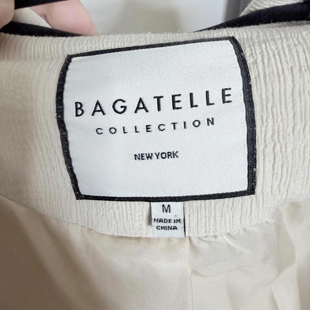 Bagatelle Collection Lightweight Tie Waist Blazer Jacket Beige Medium Textured - Picture 5 of 9